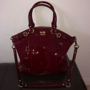 COACH MADISON LINDSEY PATENT LEATHER SATCHEL